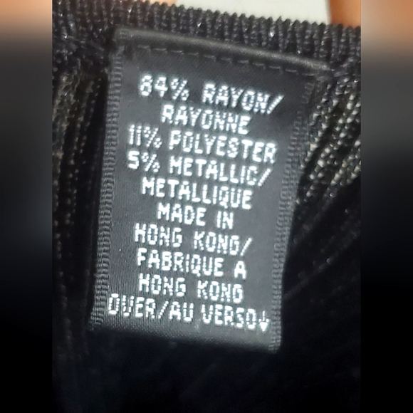 Dana Buchman Size M Black Ribbed And Some Shine  Top Short Sleeves - Picture 7 of 11